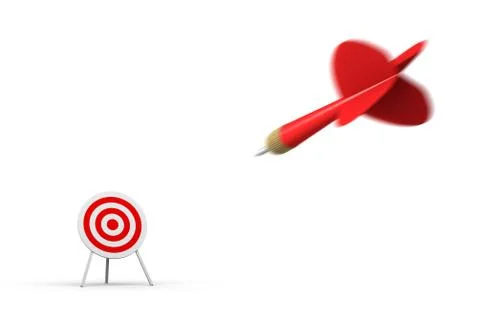 Dart hitting target Stock Illustration