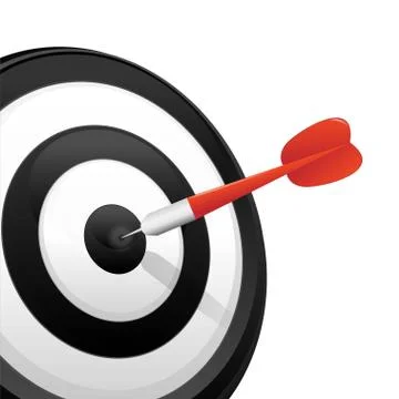 Dart Hitting a Target Stock Illustration