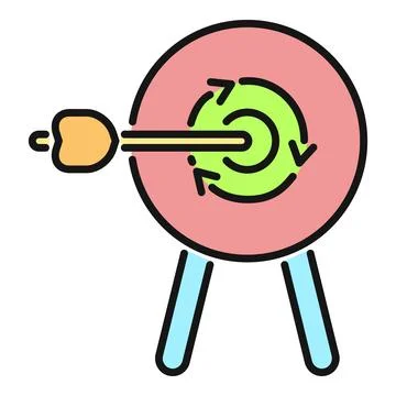 Dart hitting target with refresh arrows icon Stock Illustration