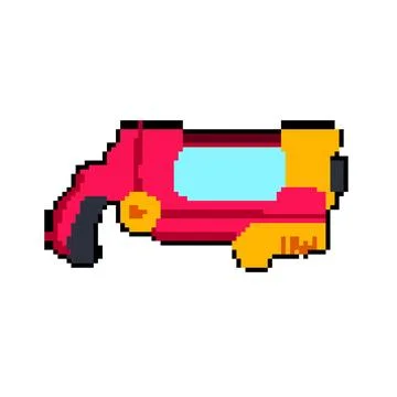 Dart nerf gun toy pixel art vector illustration Stock Illustration