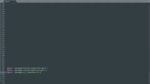 Dart Programming Language Source Code Typing Effect. Dart Programmer Ticker C Stock Footage 147977539
