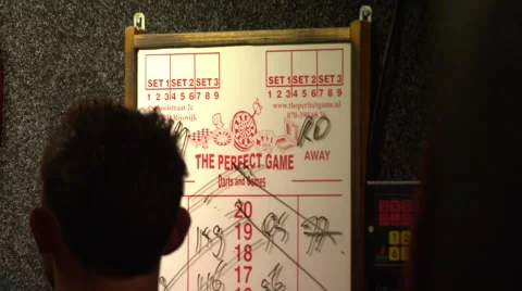 Dart pub The Entertainer where Raymond van Barneveld started his career Stock Footage 59136335