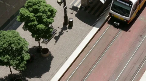 Dart Rail Train Downtown Stock Footage 29825328