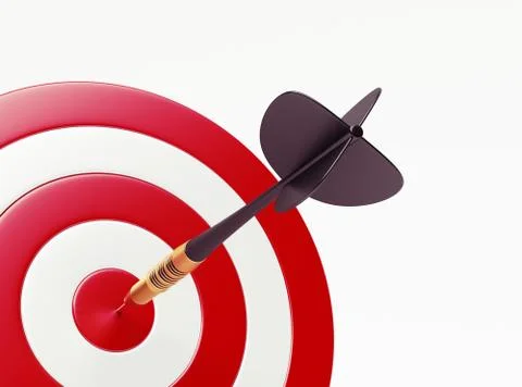 Dart on red target. Stock Illustration