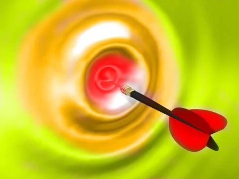 Dart right on the target Stock Illustration