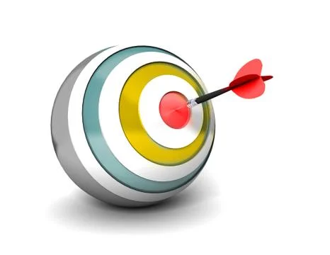 Dart right on the target Stock Illustration