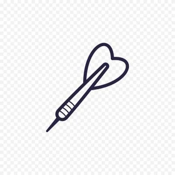 Dart simple line icon. Darts game thin linear signs. Outline sport simple Stock Illustration