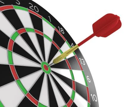 Dart stuck in a board diagonal view Stock Illustration