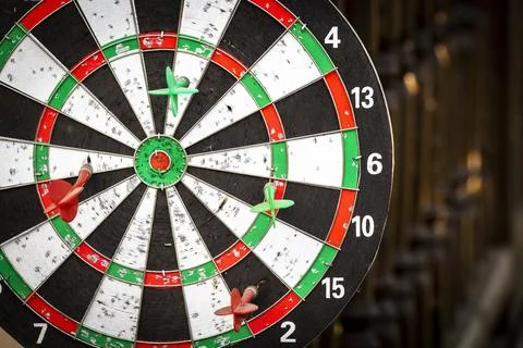 Dart target close up Stock Photos