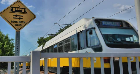 DART train passing at intersection Stock-Footage 198448560