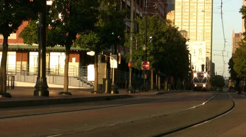 Dart Train West End District Dallas Texas Video stock 36621901