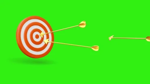 Dartboard animation on bright green screen background for target Stock Footage 314786463