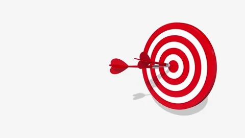 Dartboard Arrows Hit Exactly Target, Our Mission,  Achieve Business Goal Stock Footage 194636802