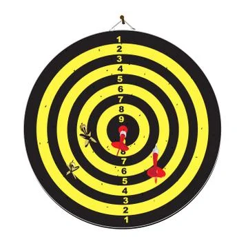Dartboard with darts Stock Illustration