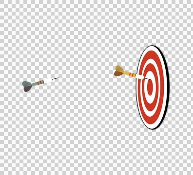 Dartboard with Darts, three typical dart arrows center shot Stock Illustration