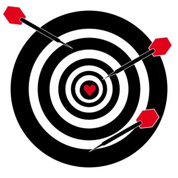 Dartboard with darts on white background Stock Illustration