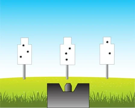 Dartboard in field Stock Illustration