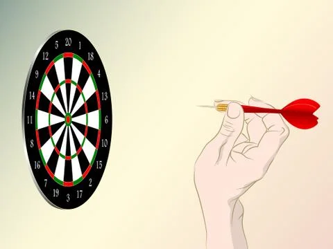 Dartboard games play on vector graphic art. Illustrazione stock