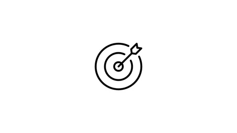 Dartboard icon animation. Target icon. Goal icon. Stock Footage 313489972