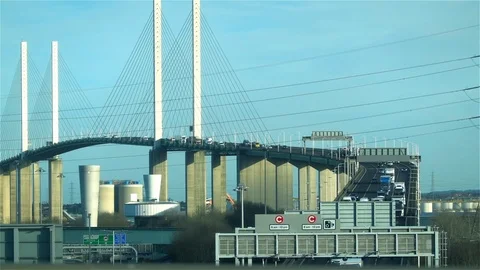 Dartford Crossing Bridge Stock Footage 122749068