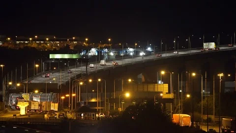 Dartford Crossing At Night Traffic Driv Stock Video Pond5