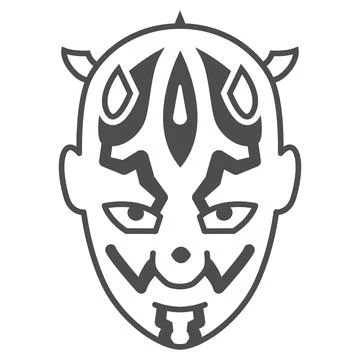 Darth Maul solid icon, star wars concept, dathomirian zabrak dark lord of the Stock Illustration