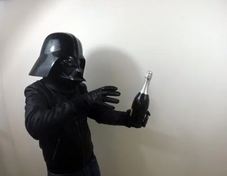 Darth Vader does things - Star Wars character Stock-Fotos