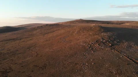 Dartmoor Brat Tor - Widgery Stone Cross - Drone tour aerial view Stock Footage 293808909