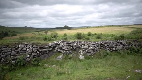 Dartmoor Devon England. Panoramic view Stock Footage 134402521