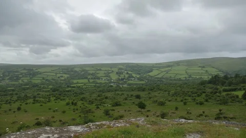 Dartmoor landscape, time lapse Stock Footage 77436510