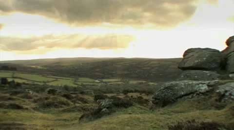 Dartmoor Sun Beam Timelapse HD Stock Footage