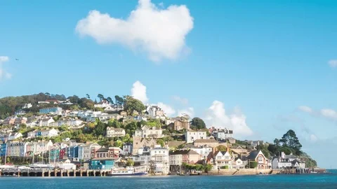 Dartmouth harbor Devon on the River Dart Kingswear side in clear sky day 動画素材 76409353