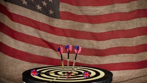 Darts And American Flag Stock Footage 77781486