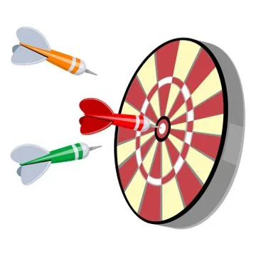 Darts and target Stock Illustration
