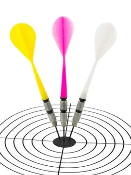 Darts and target Stock Photos
