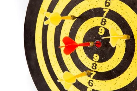 Darts arrows in the target Stock Photos