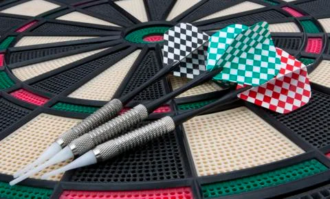 Darts board, close up Stock Photos
