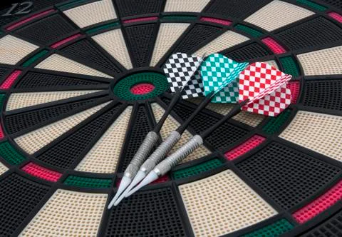 Darts board, close up Stock Photos