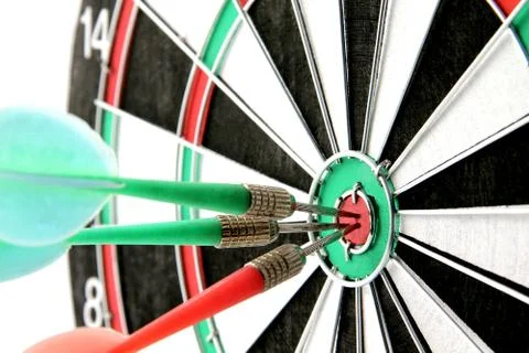 Darts board close up Stock Photos