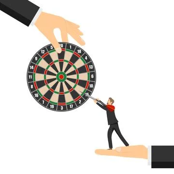 Darts. Circle for playing darts on a blue background with a shadow. Vector Stock Illustration