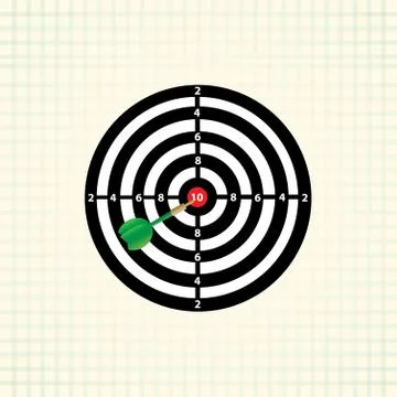 Darts game  in the target center Stock Illustration