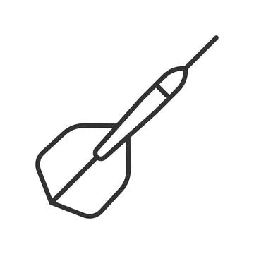 Darts game target icon in line design. darts, target, bullseye, game, aim, sport Illustration