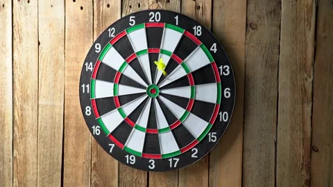 Darts game. Throwing darts at the target Stock Footage 149144485
