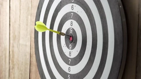 Darts game. Throwing darts at the target Stock Footage 149144579