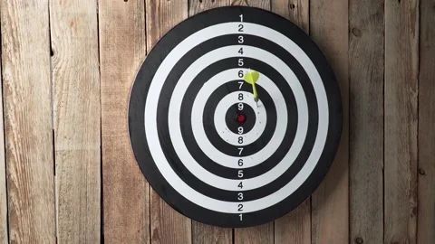Darts game. Throwing darts at the target Stock Footage 149144604