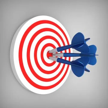 Darts hit accurate on the target Stock Illustration