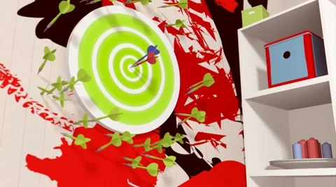 Darts Hit Center (HD) Video stock 8691237