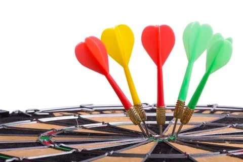 The darts hit the target Stock Photos