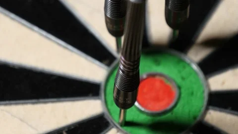 Darts Hitting The Board Stock-Footage 84174546