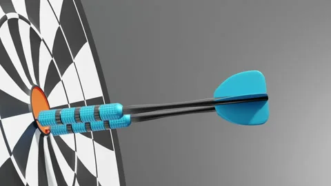 Darts hitting the center of the target. Stock Footage 209152736